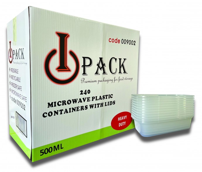 Ipack C500 Premium Plastic Cont+Lids x 240