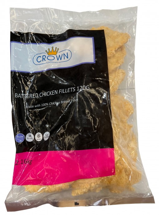 Crown Crispy Battered Breast Fillet (2.16kg - 120g x 18)