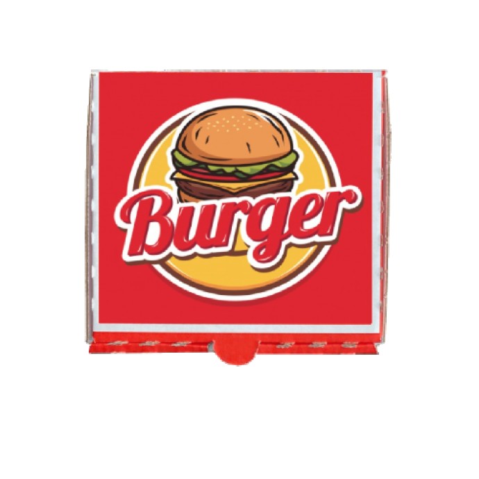 (AB6) "Burger Lovers" Red Burger Boxes