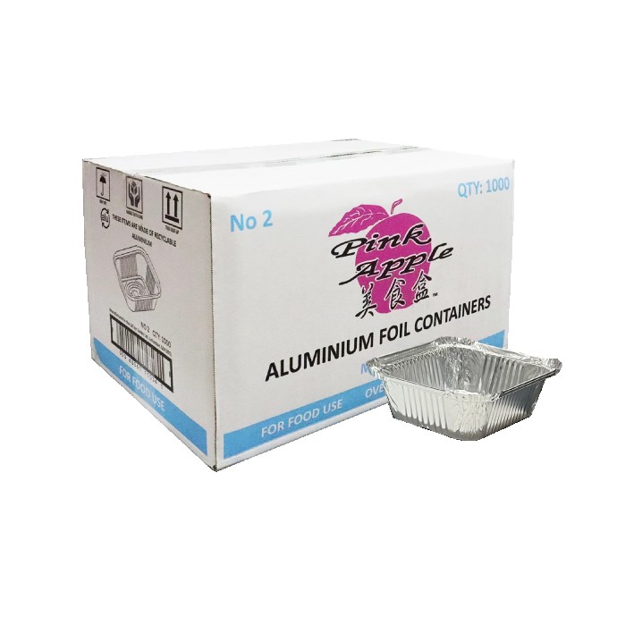 Pinkapple No.2 Premium Foil Containers (Extra Heavy) x 1000