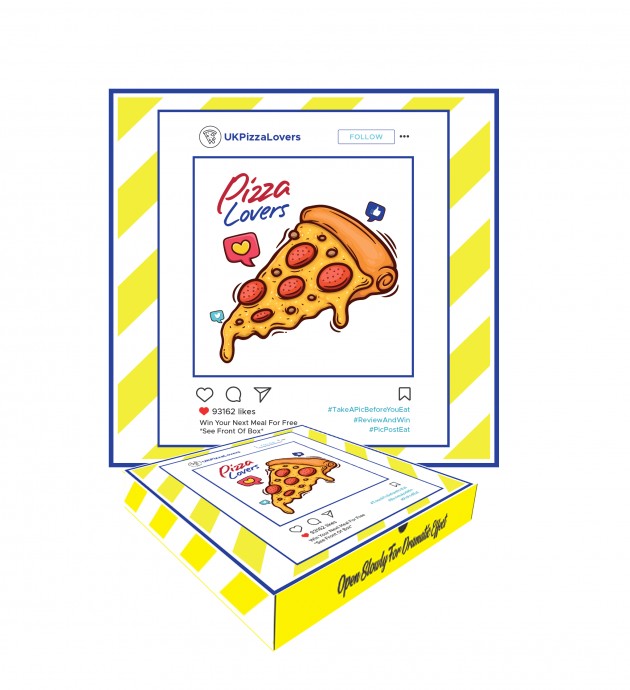 8" YELLOW "Pizza Lovers" Pizza Box
