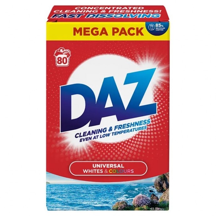 Daz Powder Laundry Detergent Whites & Colours 125 Washes (31/124)